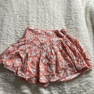 Millau Printed Mini Skirt in Coral/White - Size X-Small